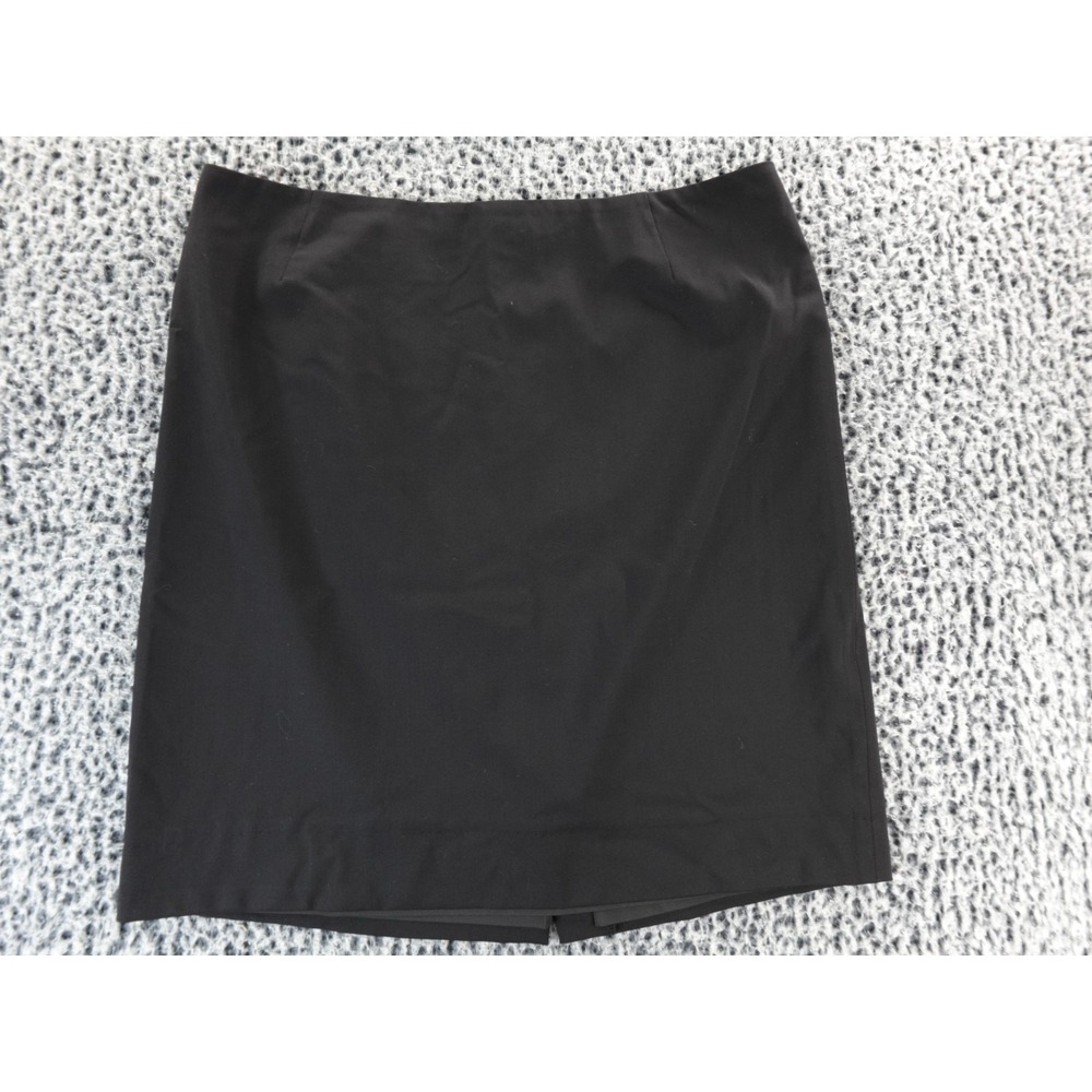 LAFAYETTE 148 New York Black Virgin Wool Classic Pencil‎ Skirt Size 12 EUC